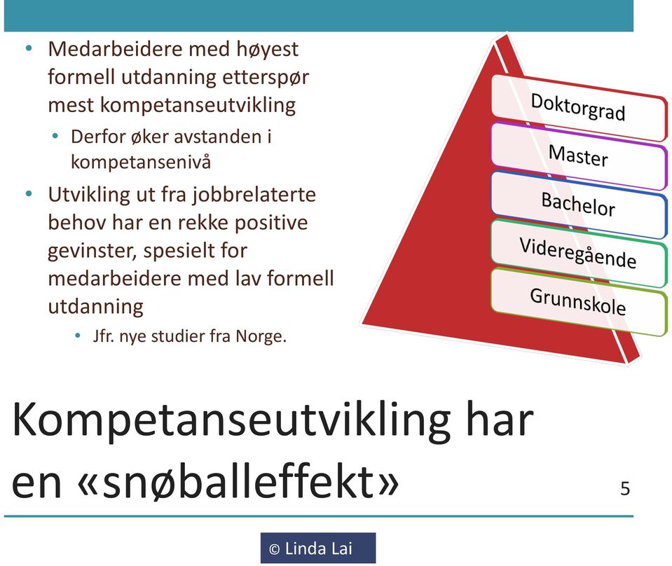 har en rekke positive gevinster, spesielt for medarbeidere med lav formell