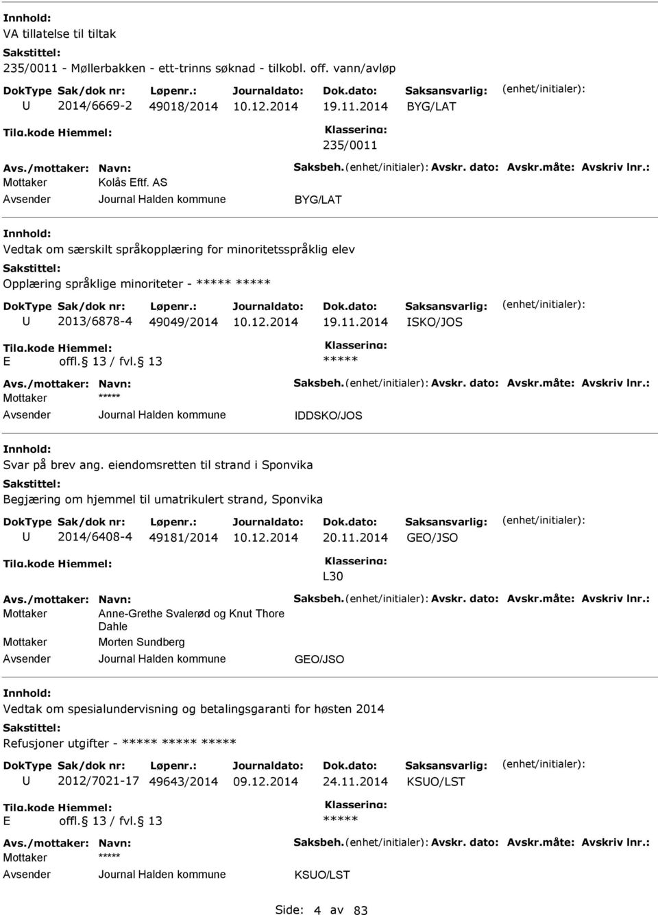 2014 ISKO/JOS IDDSKO/JOS Svar på brev ang. eiendomsretten til strand i Sponvika Begjæring om hjemmel til umatrikulert strand, Sponvika 2014/6408-4 49181/2014 20.11.