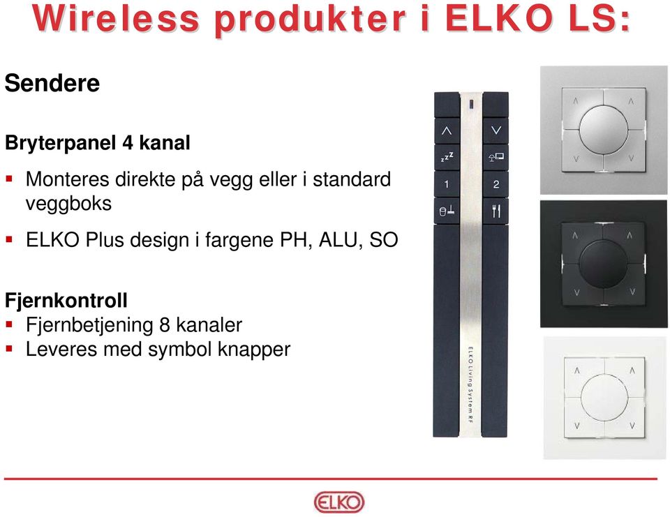 veggboks ELKO Plus design i fargene PH, ALU, SO