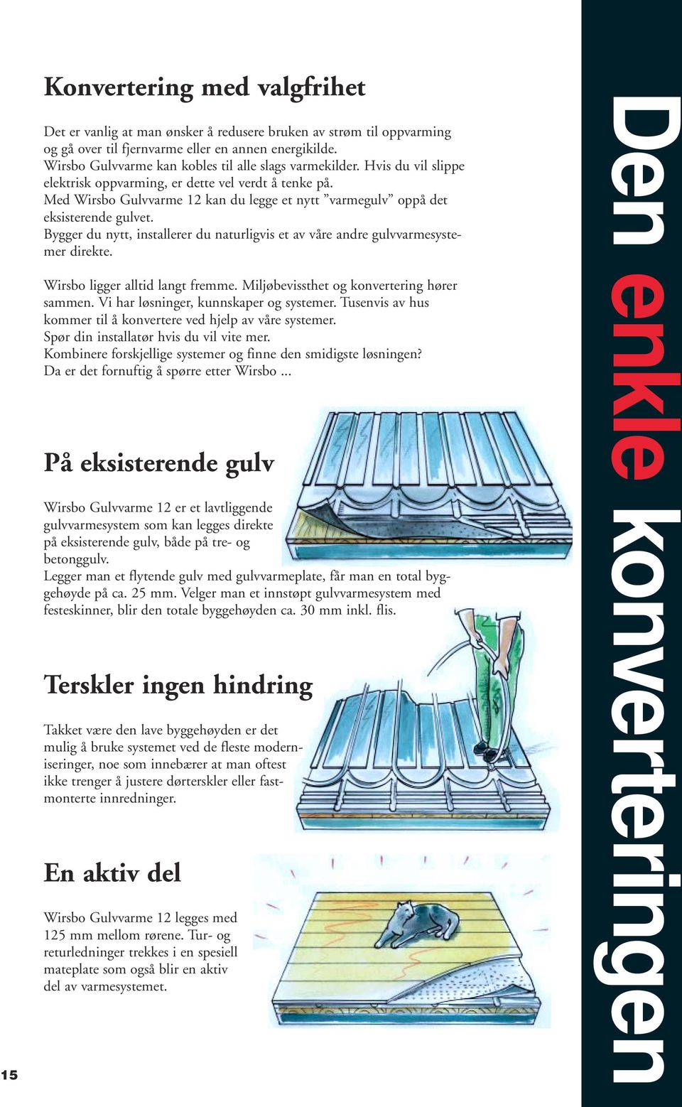 Med Wirsbo Gulvvarme 12 kan du legge et nytt varmegulv oppå det eksisterende gulvet. Bygger du nytt, installerer du naturligvis et av våre andre gulvvarmesystemer direkte.