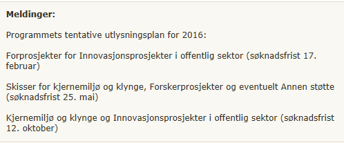 Utlysningsplaner