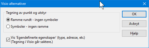 Eksempel Et annet tips er å benytte tegningsnummer på de punkt (og utstyr) som du ønsker å tegne ut i nettdiagrammet.