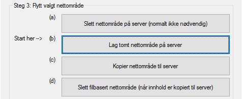 Rettigheter i mappe for nettområde / database Alle Telemator-brukere (også de med bare lesetilgang) må som hovedregel ha rettigheter til å kunne opprette, slette, endre og lese alle filer i mappen