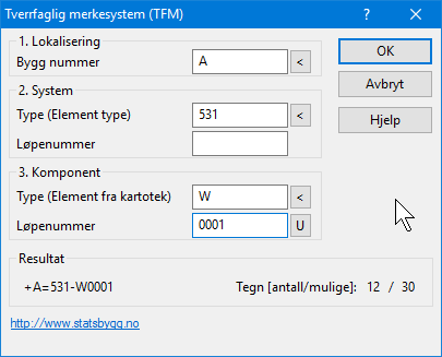 Tverrfaglig merkesystem (TFM) Tverrfaglig merkesystem er et identifikasjonssystem for bygningsdeler og tekniske installasjoner.