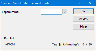 Dette feltet kan benyttes for å vise produkttype. Kabel er en produkttype. Uttak er eksempel på en annen produkttype. Dette får en bindestrek (-) foran seg. 3.