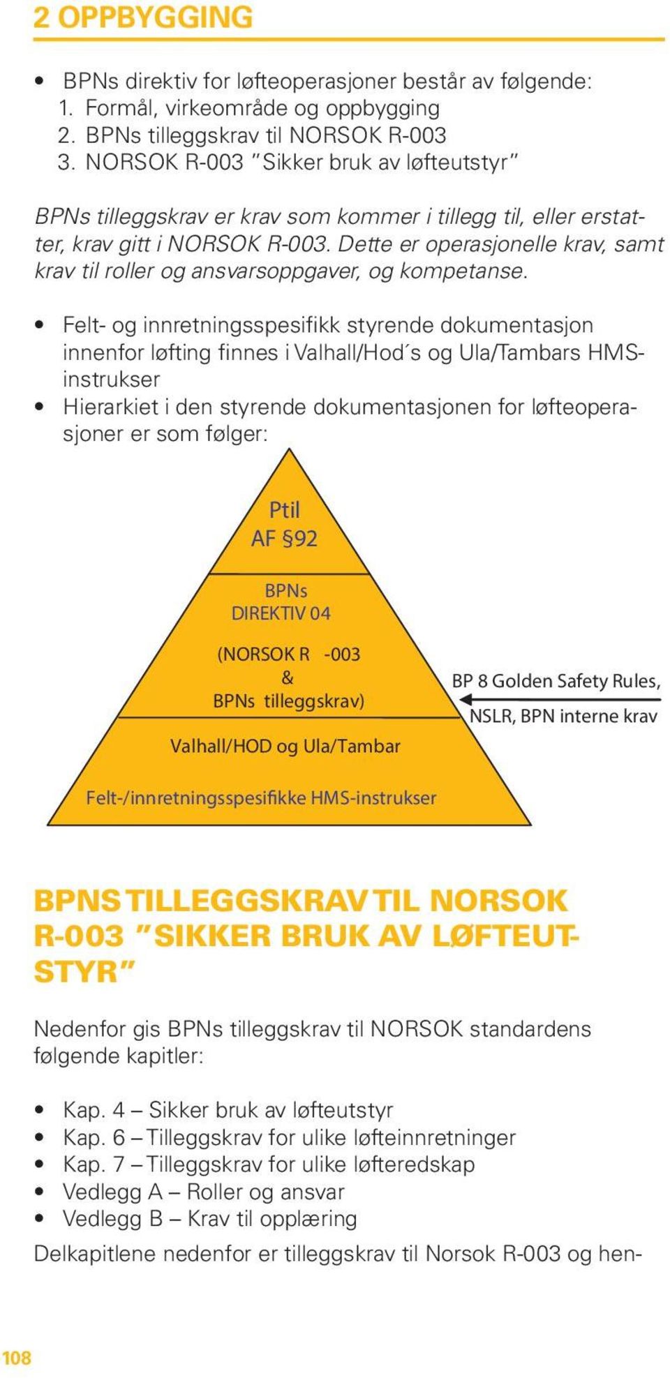 Dette er operasjonelle krav, samt krav til roller og ansvarsoppgaver, og kompetanse.