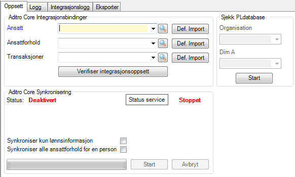 Here finner du en oversikt over de enkelte komponenter med dato og klokkeslett for neste gang jobben skal starte.