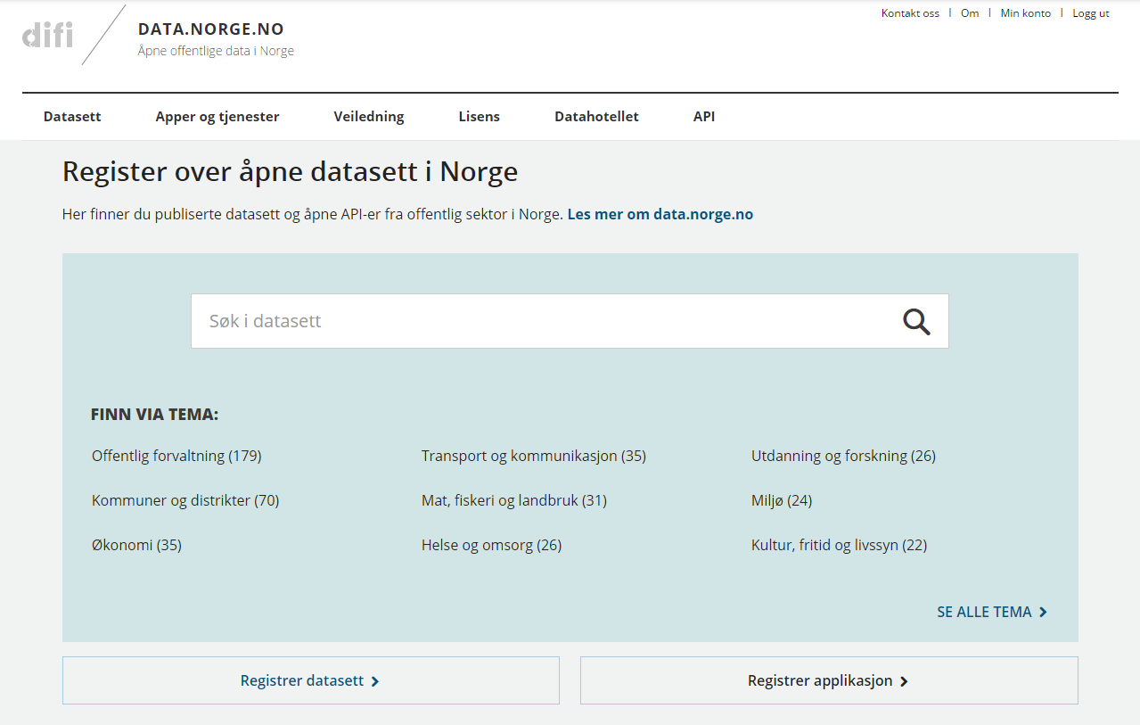 Screenshot data.norge.