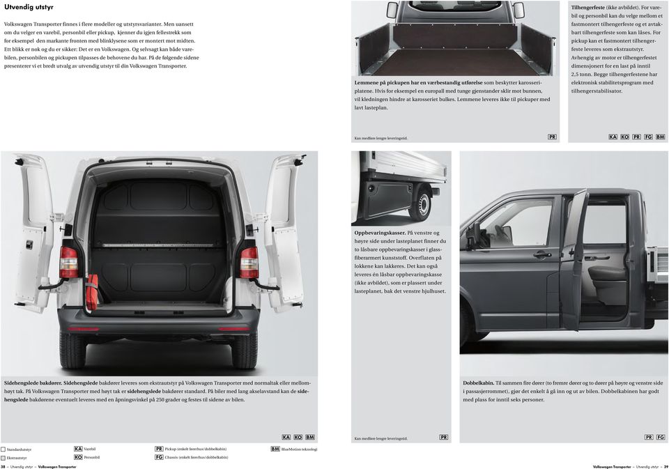 Ett blikk er nok og du er sikker: Det er en Volkswagen. Og selvsagt kan både varebilen, personbilen og pickupen tilpasses de behovene du har.