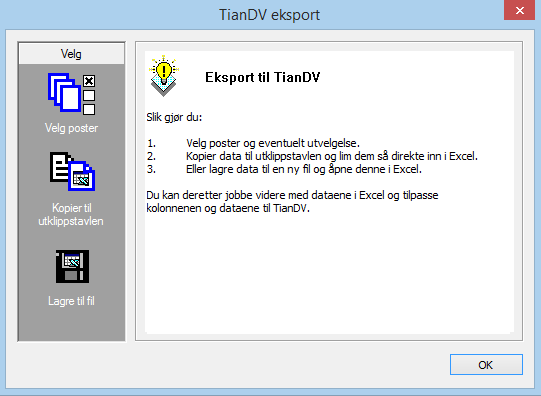 Eksport til TianDV TianDV er et datainnsamlingssystem for drifts- og vedlikeholdsinformasjon (FDV) levert av Chr. Huun AS. (www.huun.no).