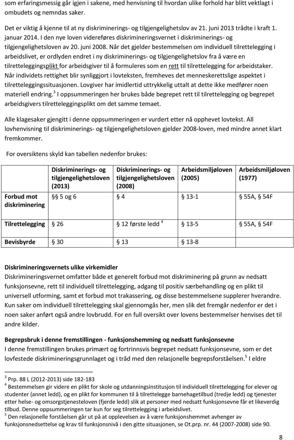 I den nye loven videreføres diskrimineringsvernet i diskriminerings- og tilgjengelighetsloven av 20. juni 2008.