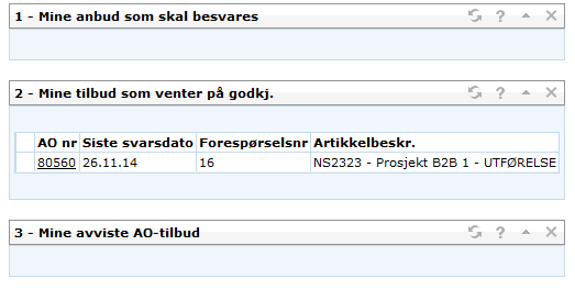 Håndtere leverandørforespørsel B2B - IFS 8 Side 4 av 7 Når alt underlag er lastet opp, fyll inn følgende felt i bildet «Arbeidsordretilbud»: Pris Lovet leveringsdato (ferdigdato for jobben)