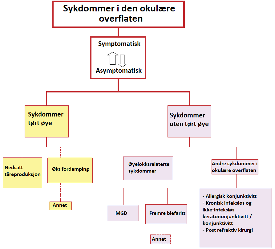 Figur 2: Inndeling av sykdommer i den okulære overflaten gjengitt fra International Dry Eye WorkShop ("Methodologies to diagnose and monitor dry eye disease: report of the