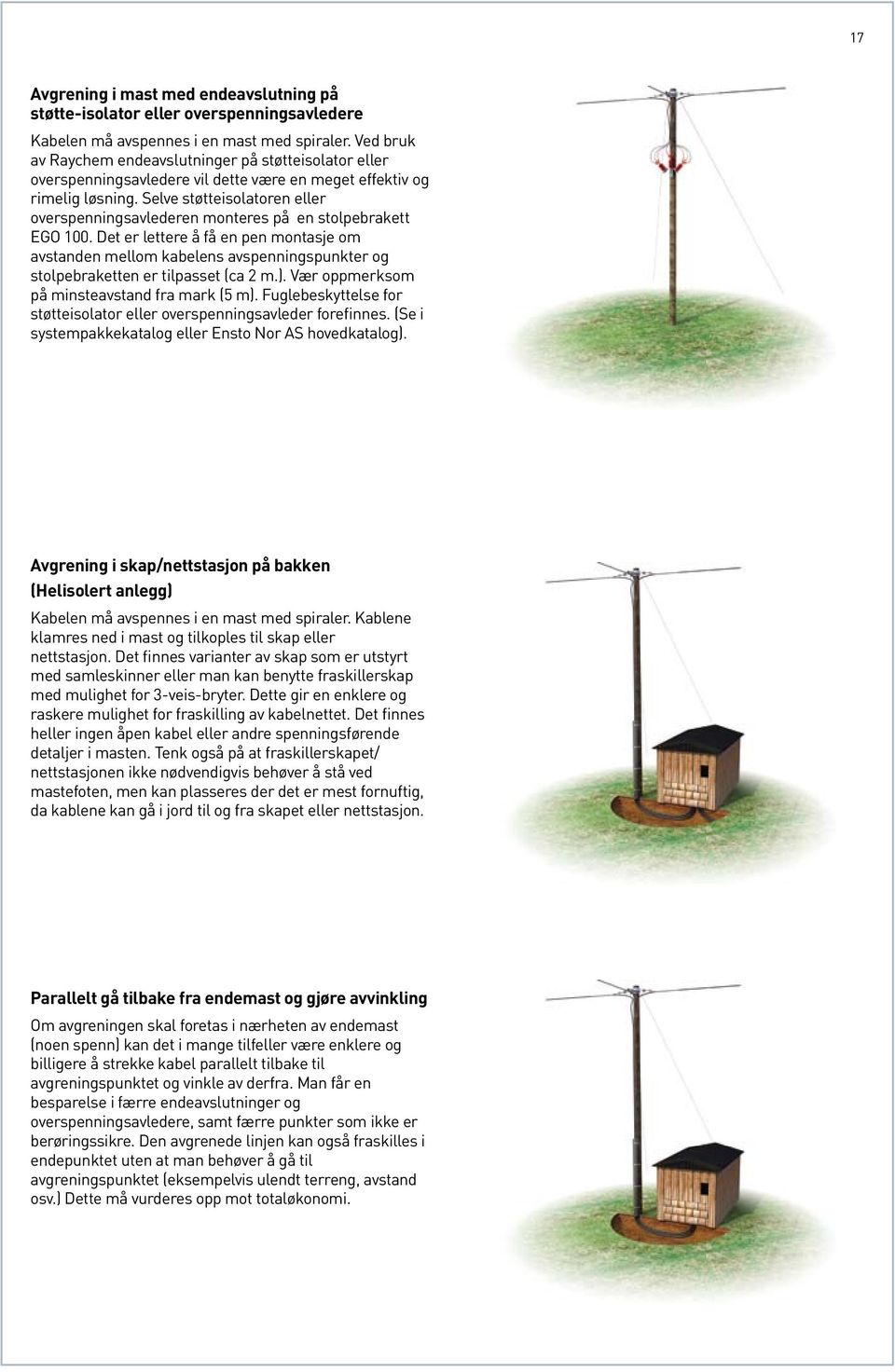 Selve støtteisolatoren eller overspenningsavlederen monteres på en stolpebrakett EGO 100.