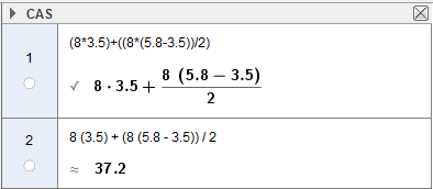 Oppgave 14 Figuren ovenfor viser endeveggen av et hus der målene er i meter. AF 4,0 m, DF 5,8 m og EDC 120. a) Bestem arealet av veggen.