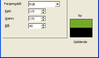 3 Raud (255) og Grøn (255) gir Gul Raud (255) og Blå (255) gir Magenta Grøn (255) og Blå (255) gir Cyan Du kan blanda dine eigne fargar med å gjera valga 0 255 for raud, grøn og blå.