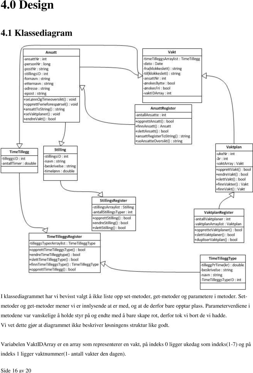 Parameterverdiene i metodene var vanskelige å holde styr på og endte med å bare skape rot, derfor tok vi bort de vi hadde.