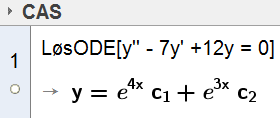 Andre ordens differensiallikninger. Oppgave 8.61 a Åpne GeoGebra 4.