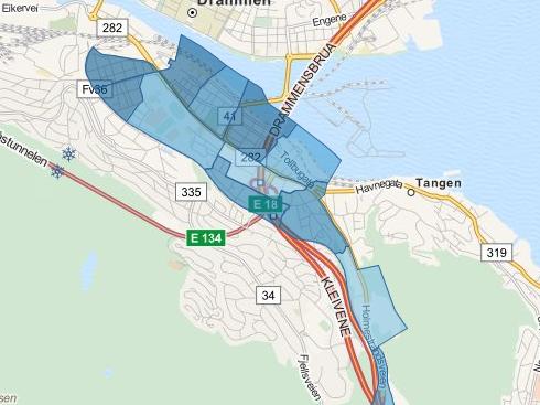 Marienlyst Mørk farge på grunnkrets gjenspeiler flere innbyggere Distrikt Personer over 8 år 235 Andel av innbyggere over 8 år 3,7 % Blichsgate 58 leiligheter Strømsø 6 leiligheter Austadgata 36 22