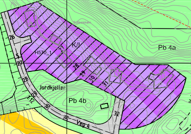 Figur 9. Utdrag av justert planforslag. Figur 10. Utdrag av fagetatens alternative planforslag.