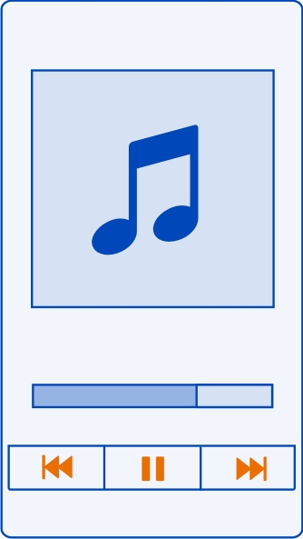 Underholdning 85 Underholdning Musikkspiller Om musikkspilleren > Musikkspiller. Du kan bruke musikkspilleren på telefonen til å høre på musikk og podcaster overalt. Spille musikk > Musikkspiller.