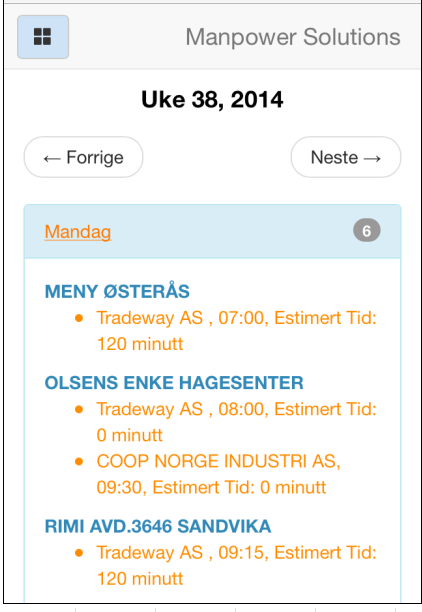 10. Ukes Oversikt + Mandag (2) + Tirsdag (5) Du kan gå inn på ukedagen å se hele reiseruten.