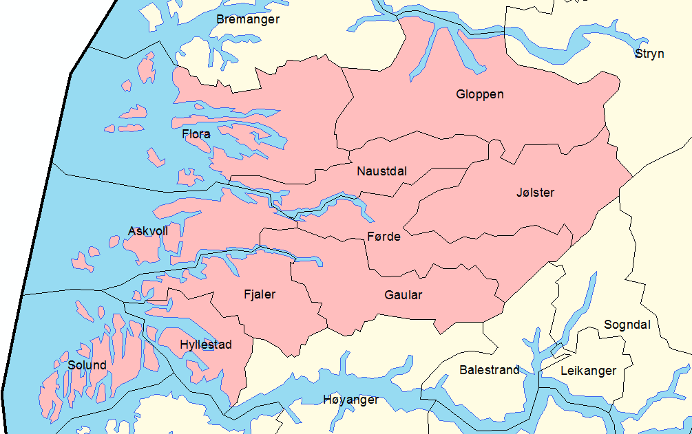 Kapittel 1 Bakgrunn Kommunane som er med i utgreiinga Alternativ Storkommune SiS Liten SiS HAFS Askvoll, Flora, Førde, Gloppen, Fjaler, Gaular,