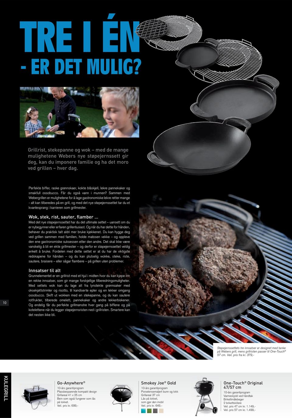 Sammen med Webergrillen er mulighetene for å lage gastronomiske lekre retter mange - alt kan tilberedes på en grill, og med det nye støpejernssettet tar du et kvantesprang i karrieren som grillmester.