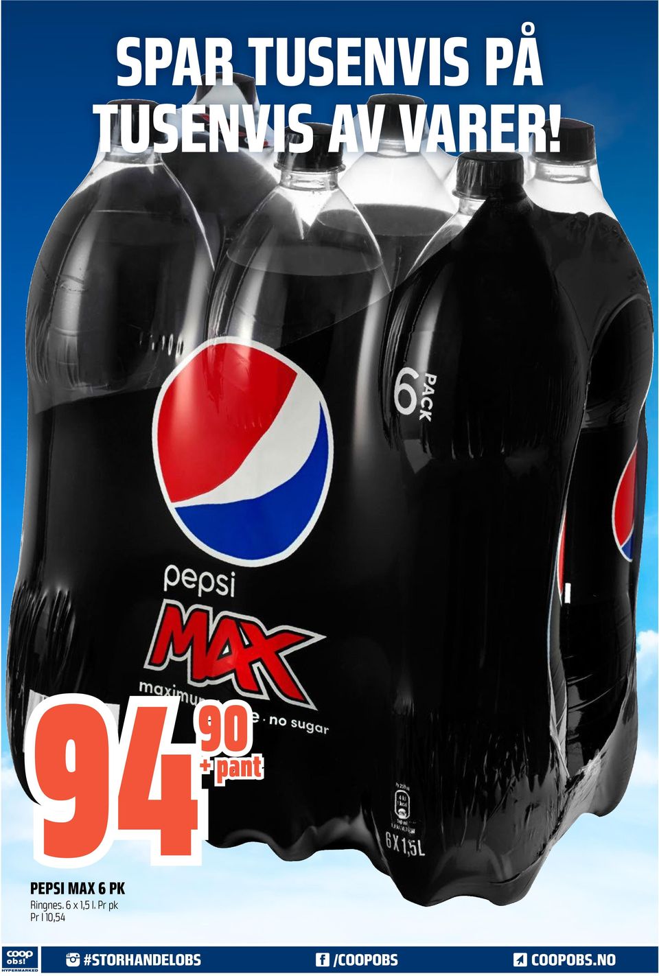 94 90 + pant PEPSI MAX 6 PK