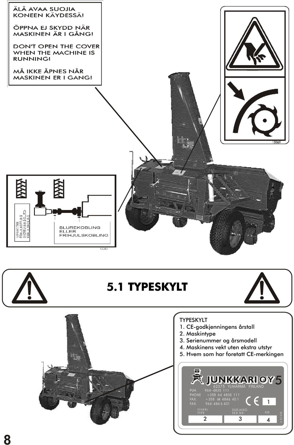 Hvem som har foretatt CE-merkingen 62375 YLIHÄRMÄ FINLAND PUH.