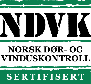 Det bekreftes herved at Norgesvinduet Svenningdal AS Oppfyller kravene som er angitt i NORSK DØR- OG VINDUSKONTROLL Sertifikatet gjelder for hele produksjonen av vinduer og dører, og omfatter
