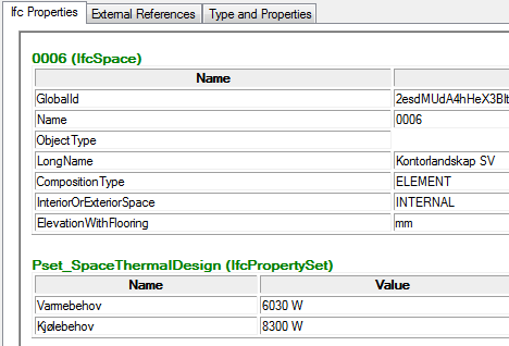 BIM I ENERGI- OG INNEKLIMABEREGNINGER Side 9 av 19 Den eksportert IFC modellen fra IFC modellen inneholder nå beregningsresultatene fra IDA ICE beregningen og er mulig å visualisere i ulike IFC