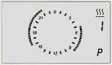 Oversikt 1 2 3 4 5 Display som illustrerer tid og aktuelle programinnstillinger for temperatur Sirkelen rundt klokkevisningen skal symbolisere et døgn, og programmerte temperaturinnstillinger.
