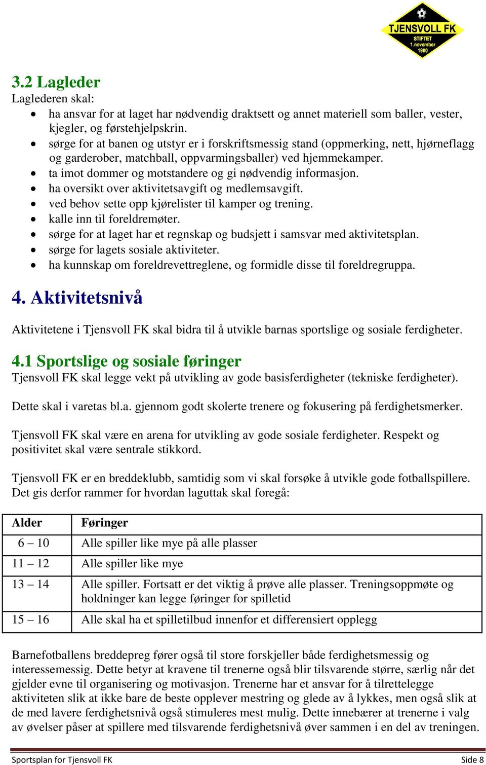 ta imot dommer og motstandere og gi nødvendig informasjon. ha oversikt over aktivitetsavgift og medlemsavgift. ved behov sette opp kjørelister til kamper og trening. kalle inn til foreldremøter.