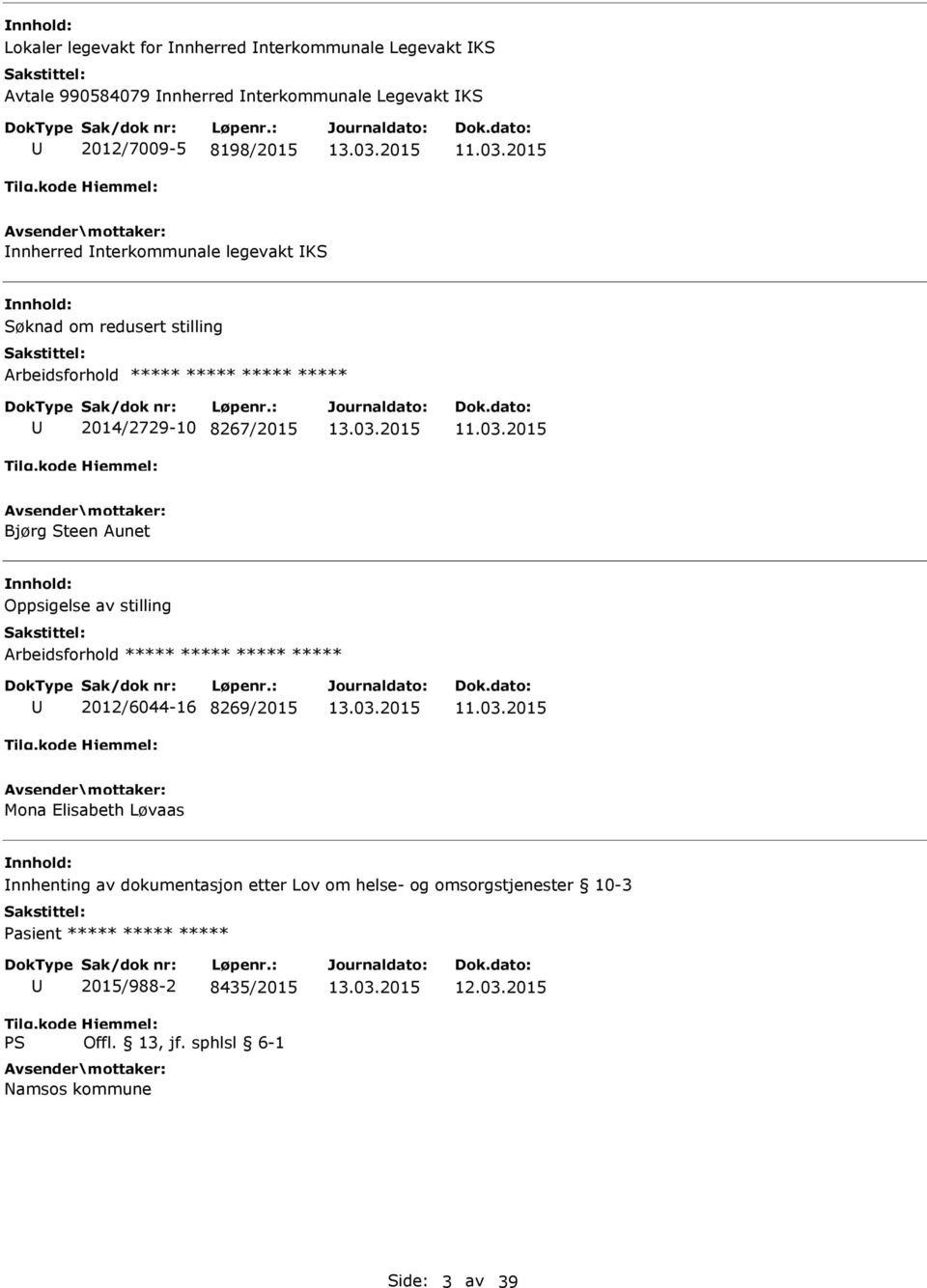 Steen Aunet Oppsigelse av stilling Arbeidsforhold ***** ***** ***** ***** 2012/6044-16 8269/2015 Mona Elisabeth Løvaas nnhenting av