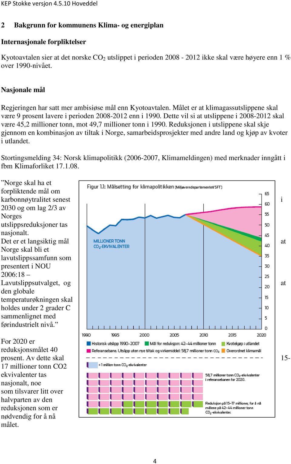 Dette vil si at utslippene i 2008-2012 skal være 45,2 millioner tonn, mot 49,7 millioner tonn i 1990.