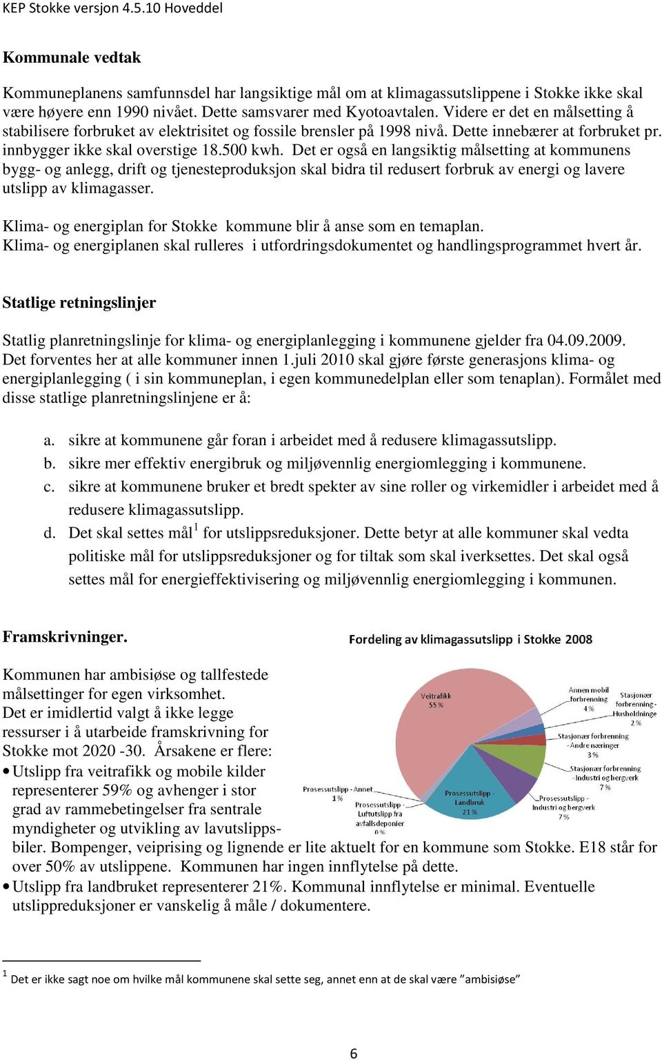 Det er også en langsiktig målsetting at kommunens bygg- og anlegg, drift og tjenesteproduksjon skal bidra til redusert forbruk av energi og lavere utslipp av klimagasser.