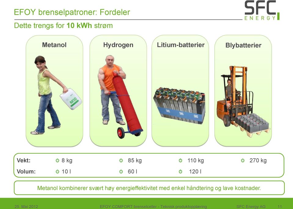 Metanol kombinerer svært høy energieffektivitet med enkel håndtering og lave