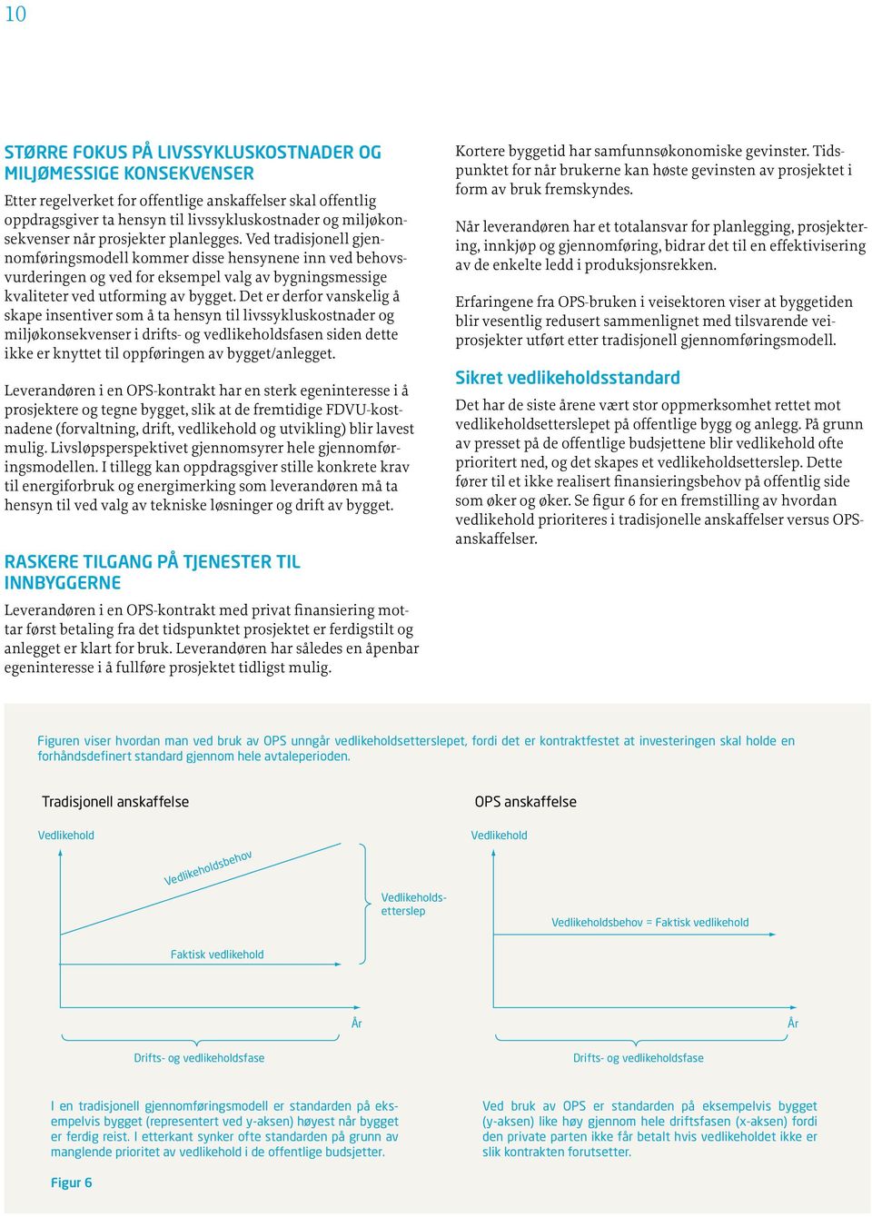 Det er derfor vanskelig å skape insentiver som å ta hensyn til livssykluskostnader og miljøkonsekvenser i drifts- og vedlikeholdsfasen siden dette ikke er knyttet til oppføringen av bygget/anlegget.