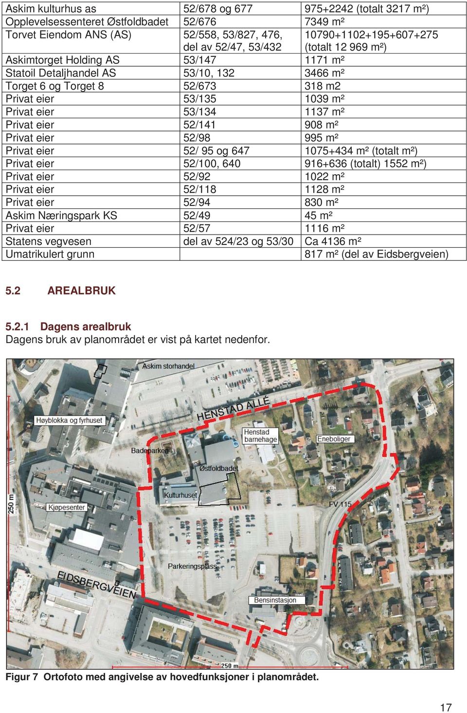 eier 52/141 908 m² Privat eier 52/98 995 m² Privat eier 52/ 95 og 647 1075+434 m² (totalt m²) Privat eier 52/100, 640 916+636 (totalt) 1552 m²) Privat eier 52/92 1022 m² Privat eier 52/118 1128 m²