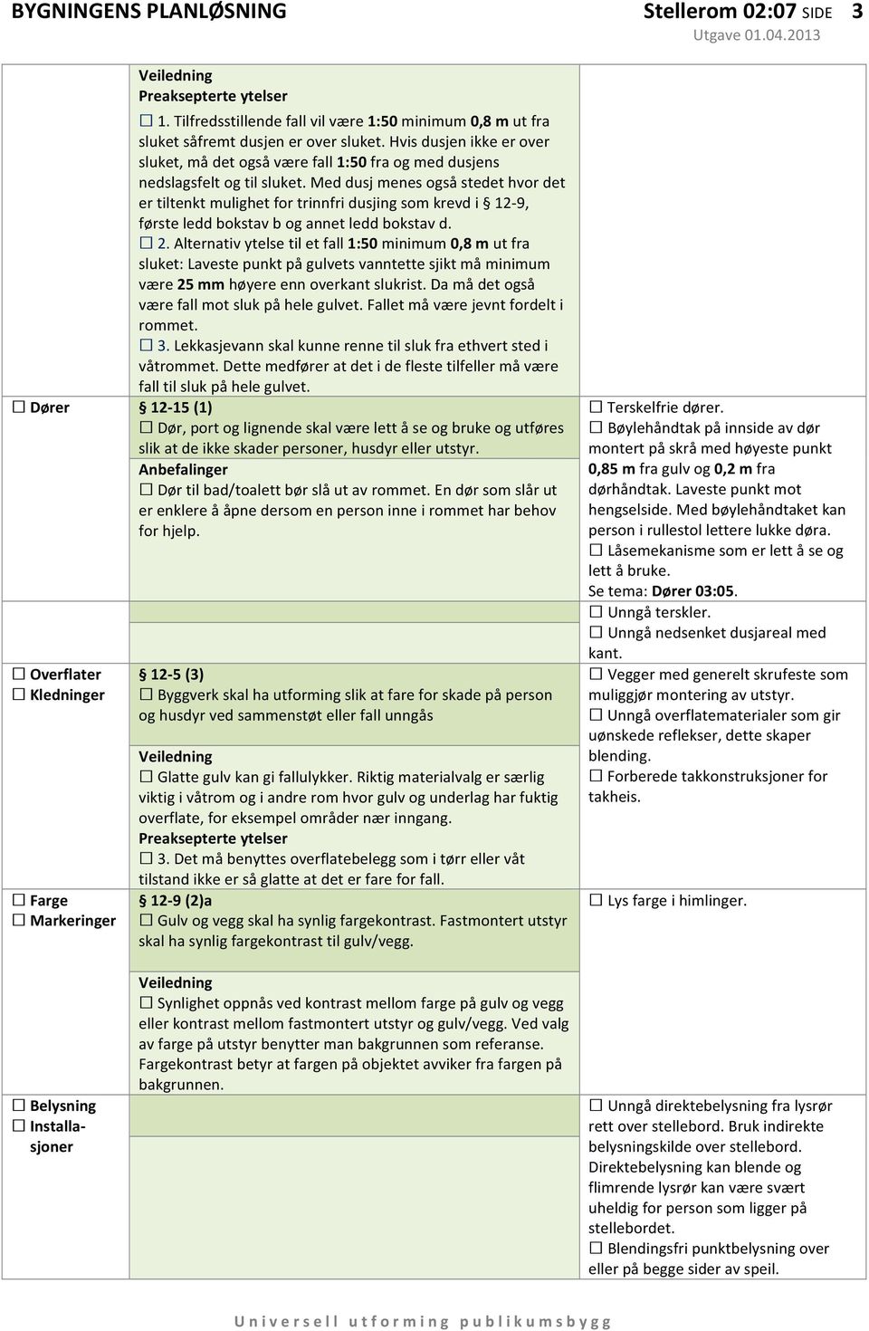 Med dusj menes også stedet hvor det er tiltenkt mulighet for trinnfri dusjing som krevd i 12-9, første ledd bokstav b og annet ledd bokstav d. 2.