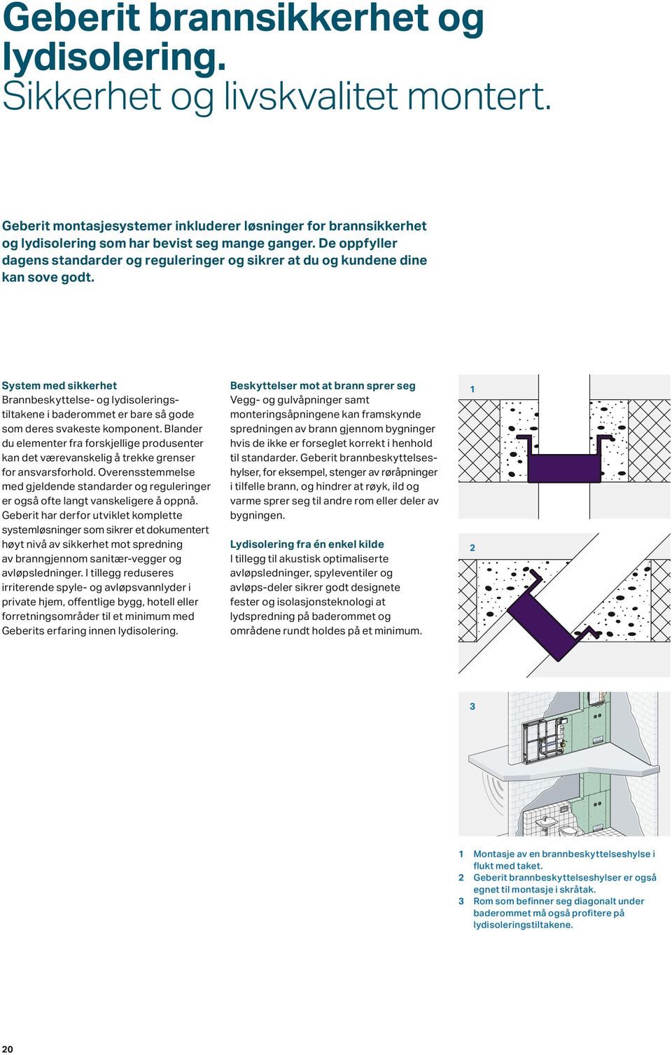 System med sikkerhet Brannbeskyttelse- og lydisoleringstiltakene i baderommet er bare så gode som deres svakeste komponent.