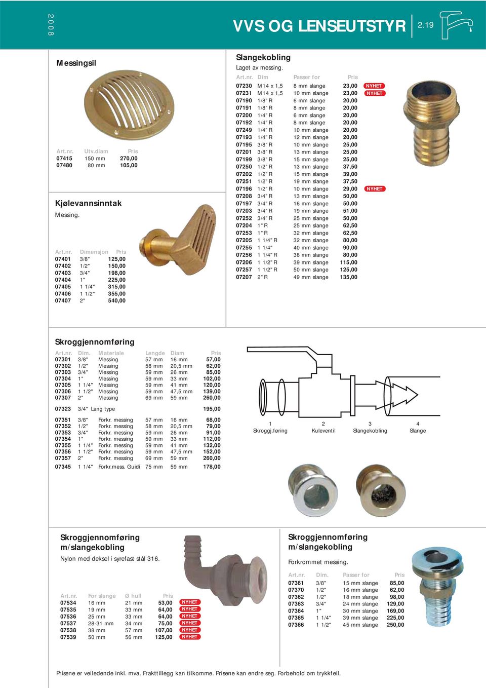 Dim Passer for 07230 M14 x 1,5 8 mm slange 23,00 07231 M14 x 1,5 10 mm slange 23,00 07190 1/8"R 6 mm slange 20,00 07191 1/8"R 8 mm slange 20,00 07200 1/4"R 6 mm slange 20,00 07192 1/4"R 8 mm slange