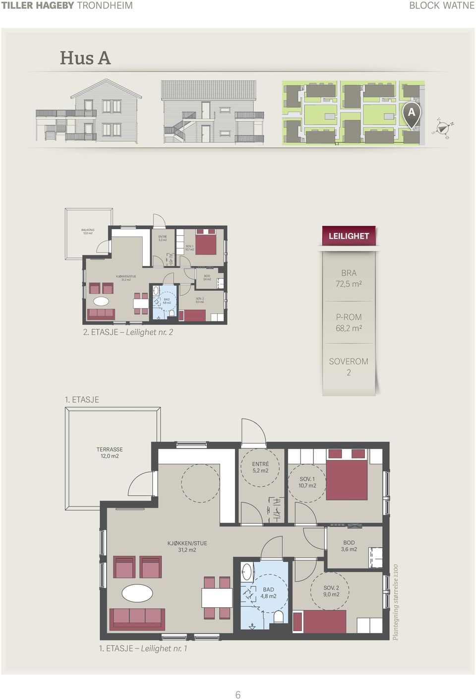 ETASJE Leilighet nr. 2 P-ROM 68,2 m2 SOVEROM 2 1.