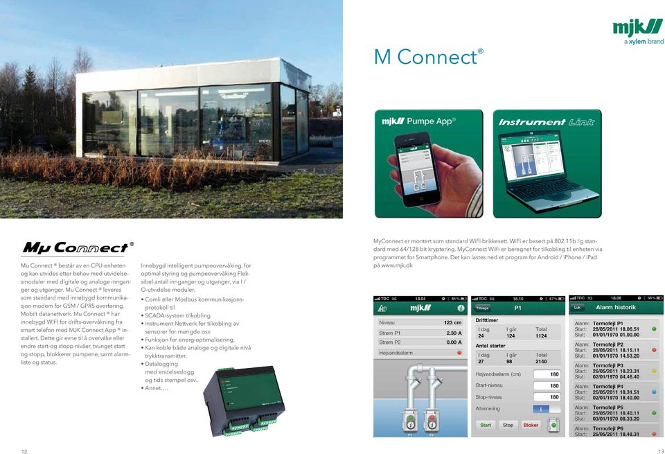 Mu Connect har innebygd WIFI for drifts-overvåkning fra smart telefon med MJK Connect App installert.