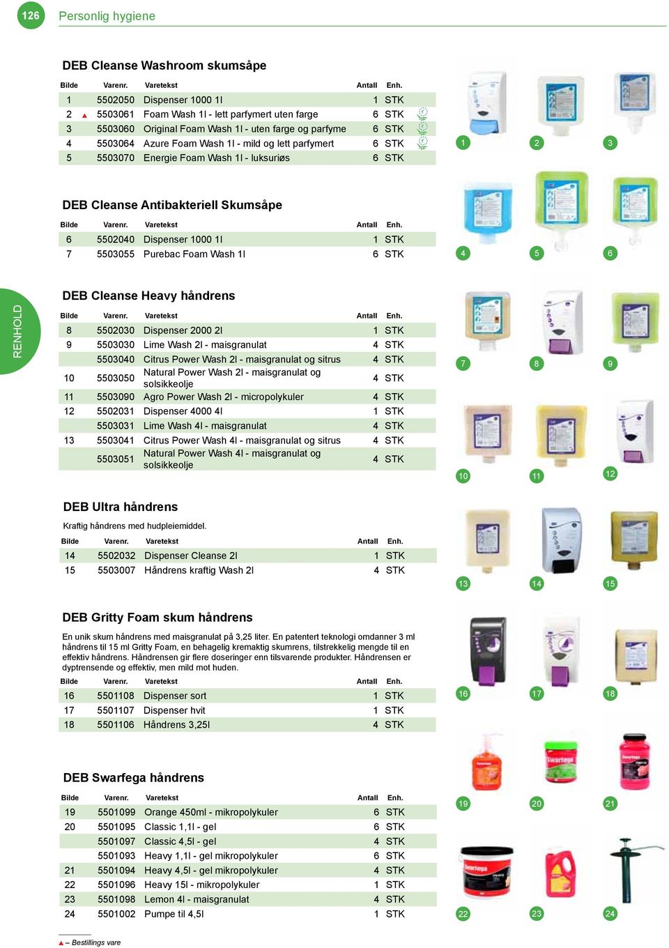 000 Lime Wash l - maisgranulat STK 000 Citrus Power Wash l - maisgranulat og sitrus STK 0 000 Natural Power Wash l - maisgranulat og solsikkeolje STK 000 Agro Power Wash l - micropolykuler STK 00