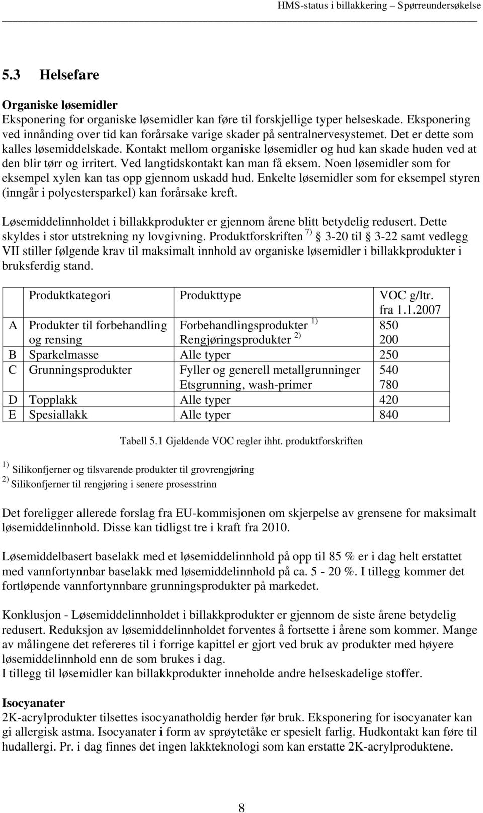 Kontakt mellom organiske løsemidler og hud kan skade huden ved at den blir tørr og irritert. Ved langtidskontakt kan man få eksem.