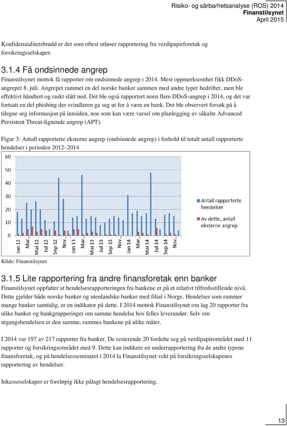 Det ble også rapportert noen flere DDoS-angrep i 2014, og det var fortsatt en del phishing der svindleren ga seg ut for å være en bank.