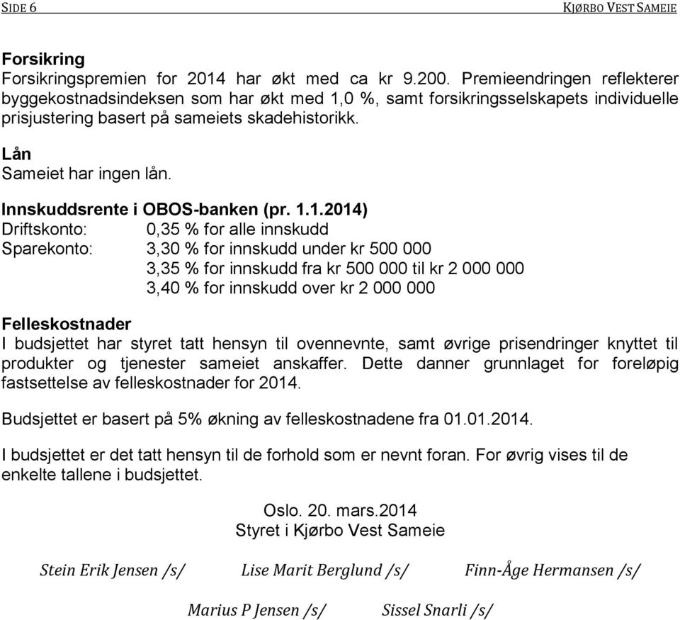 Innskuddsrente i OBOS-banken (pr. 1.