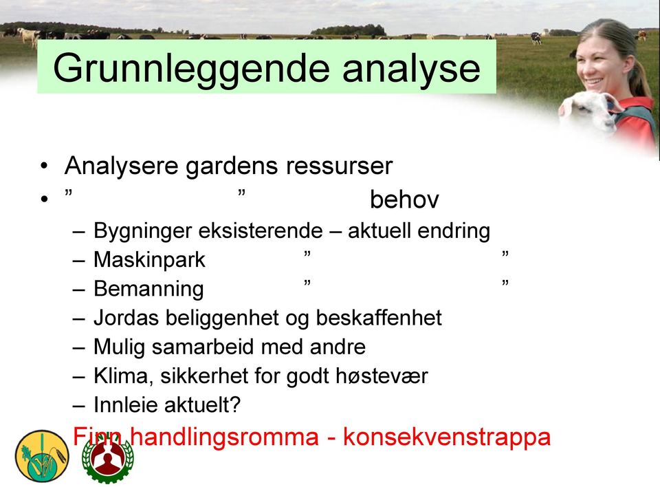 beliggenhet og beskaffenhet Mulig samarbeid med andre Klima,